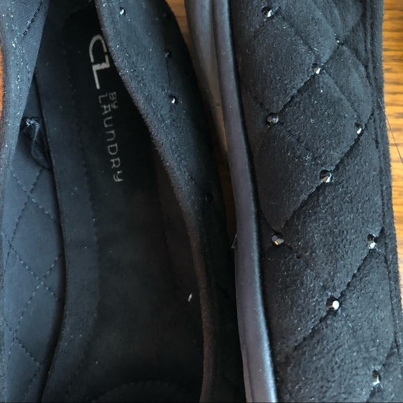 CL Chinese Laundry 10W Black Faux Suede studded Ballet Flats - Picture 6 of 7